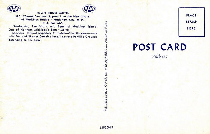 Town House Motel (Quality Inn) - Old Postcard (newer photo)